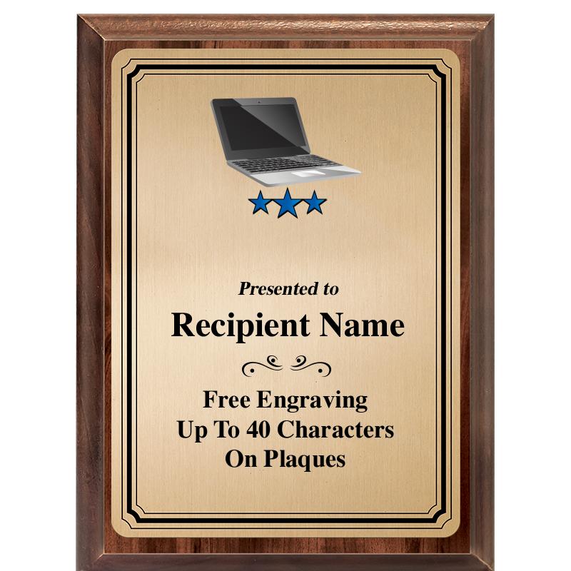 6X8 GOLD TRIO PLT WOOD PLQ