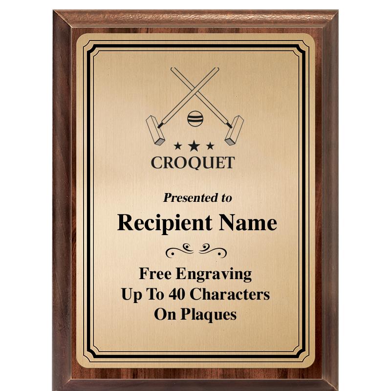 6X8 GOLD TRIO PLT WOOD PLQ