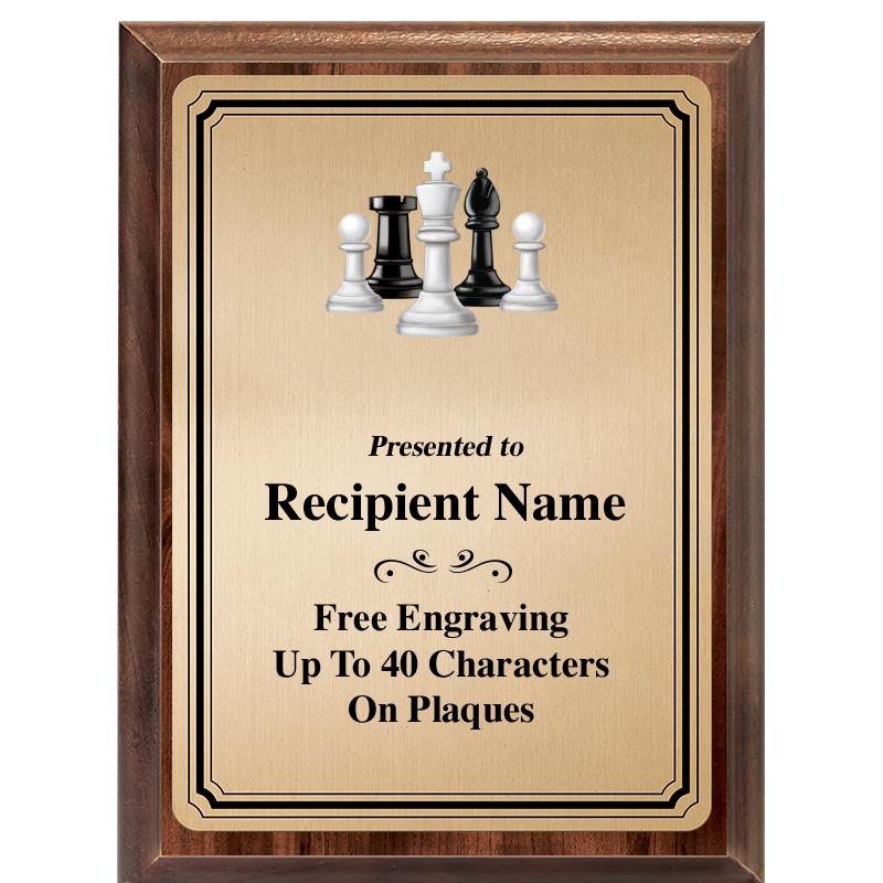 6X8 GOLD TRIO PLT WOOD PLQ