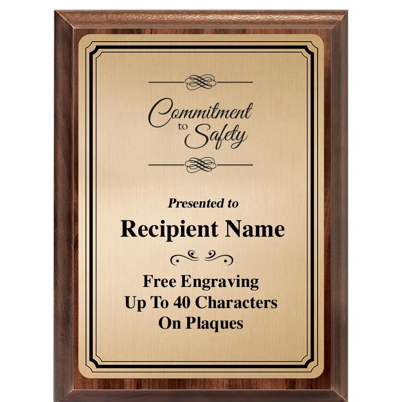 6X8 GOLD TRIO PLT WOOD PLQ