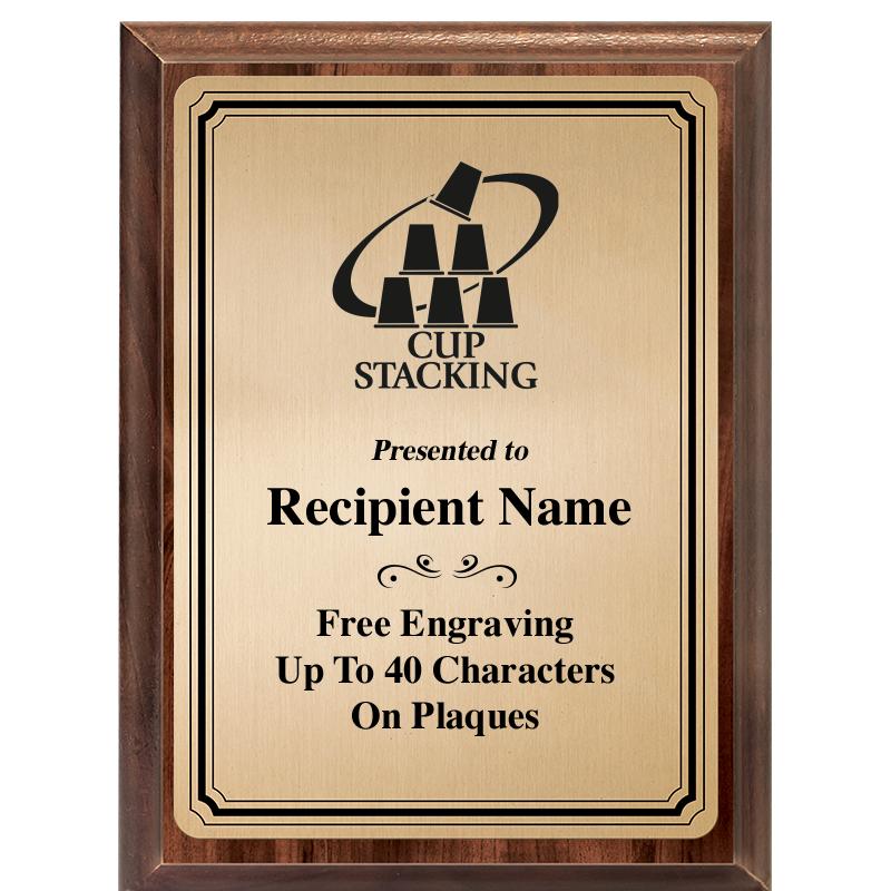 6X8 GOLD TRIO PLT WOOD PLQ