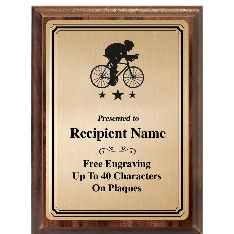 6X8 GOLD TRIO PLT WOOD PLQ