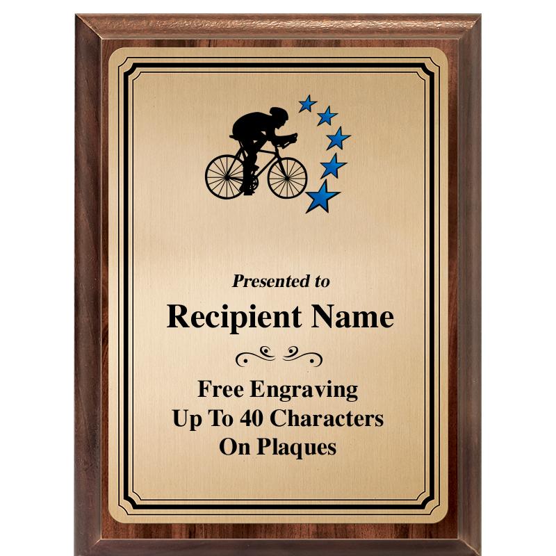 6X8 GOLD TRIO PLT WOOD PLQ