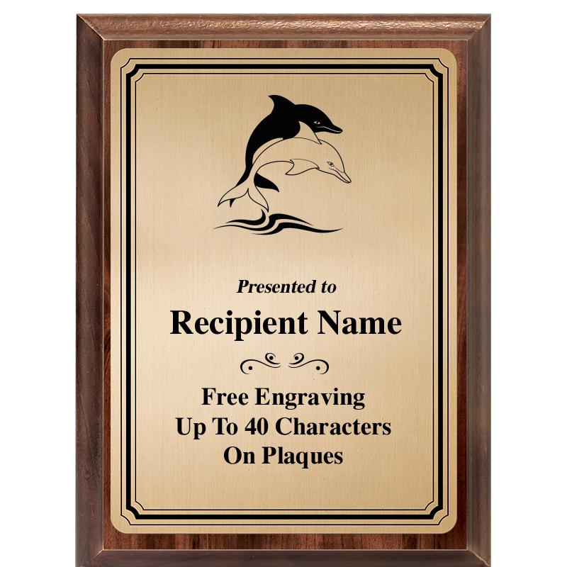 6X8 GOLD TRIO PLT WOOD PLQ