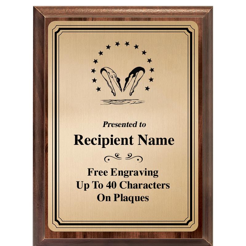 6X8 GOLD TRIO PLT WOOD PLQ