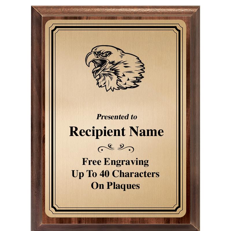 6X8 GOLD TRIO PLT WOOD PLQ