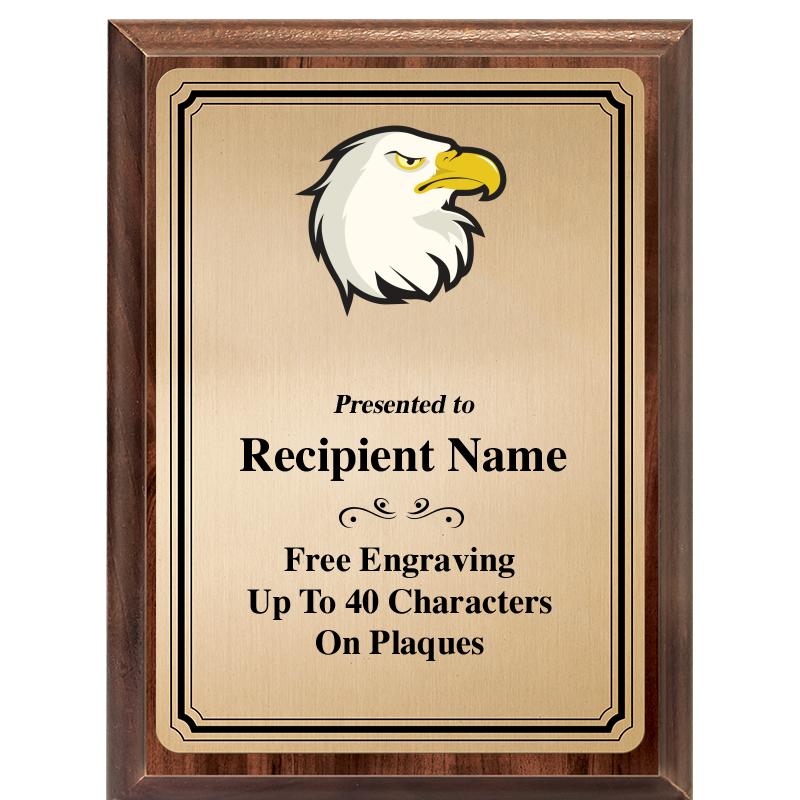 6X8 GOLD TRIO PLT WOOD PLQ