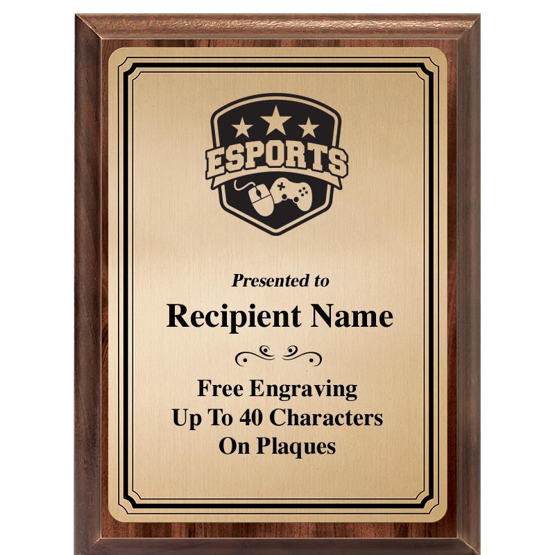 6X8 GOLD TRIO PLT WOOD PLQ