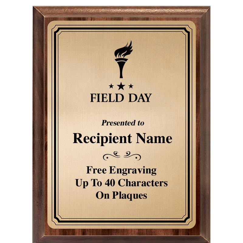 6X8 GOLD TRIO PLT WOOD PLQ