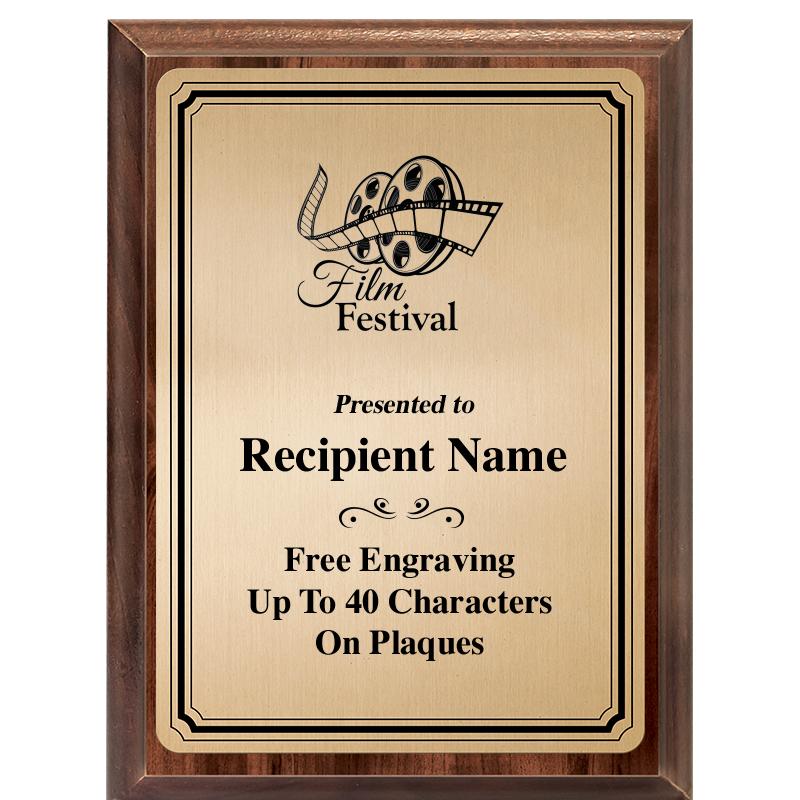 6X8 GOLD TRIO PLT WOOD PLQ