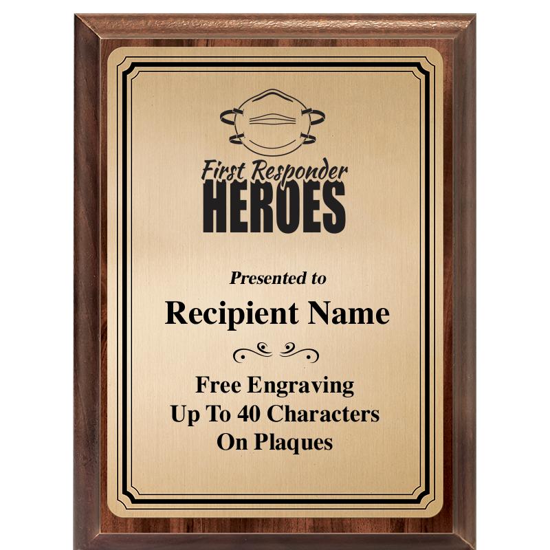 6X8 GOLD TRIO PLT WOOD PLQ