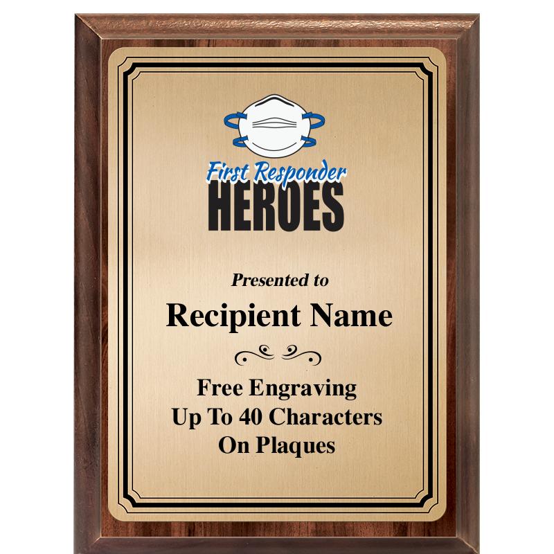 6X8 GOLD TRIO PLT WOOD PLQ