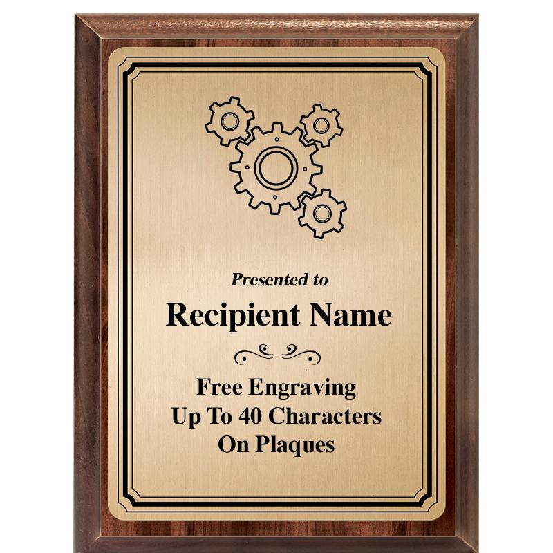 6X8 GOLD TRIO PLT WOOD PLQ