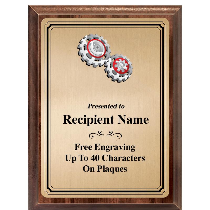 6X8 GOLD TRIO PLT WOOD PLQ