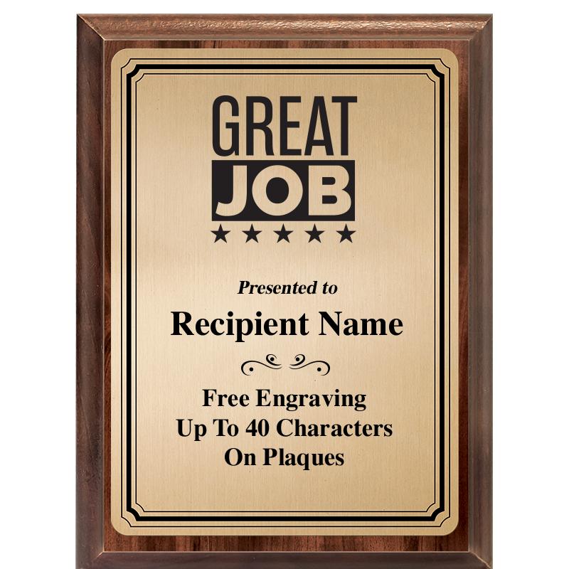 6X8 GOLD TRIO PLT WOOD PLQ