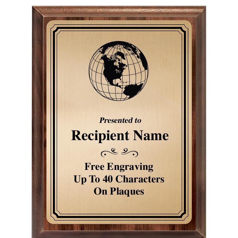 6X8 GOLD TRIO PLT WOOD PLQ