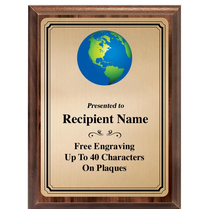 6X8 GOLD TRIO PLT WOOD PLQ