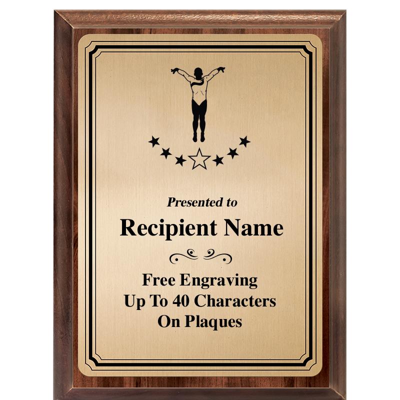 6X8 GOLD TRIO PLT WOOD PLQ