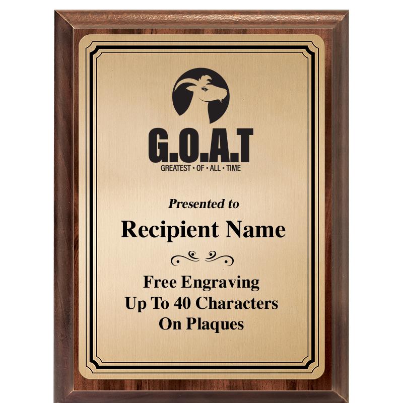 6X8 GOLD TRIO PLT WOOD PLQ