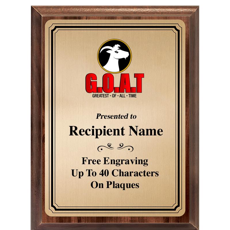 6X8 GOLD TRIO PLT WOOD PLQ