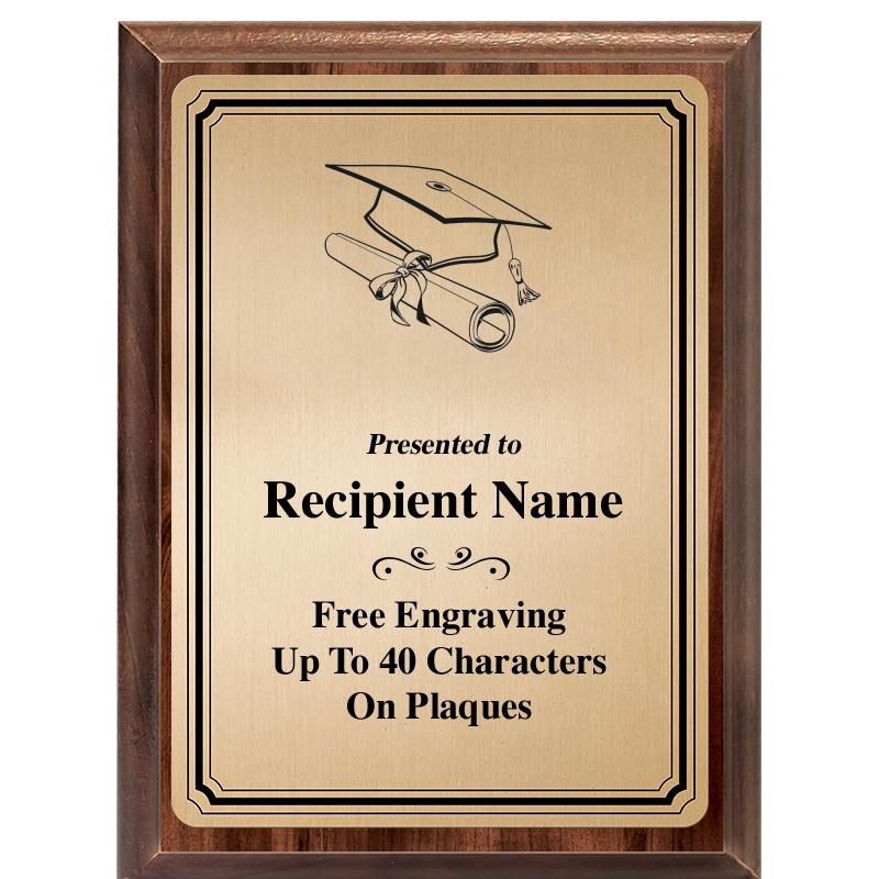 6X8 GOLD TRIO PLT WOOD PLQ