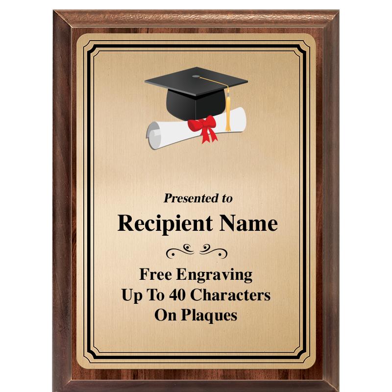 6X8 GOLD TRIO PLT WOOD PLQ