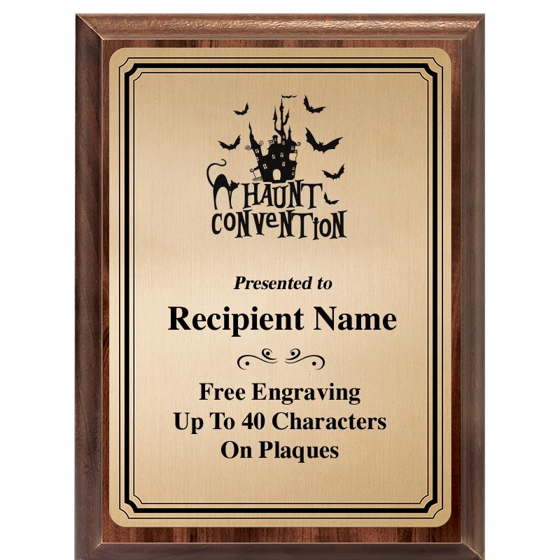 6X8 GOLD TRIO PLT WOOD PLQ