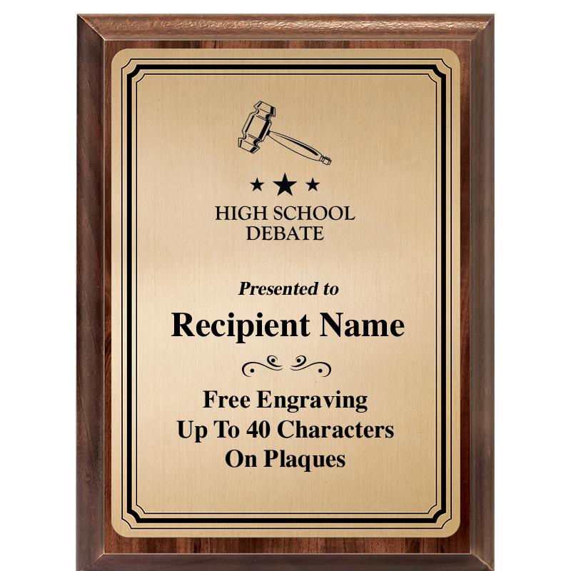 6X8 GOLD TRIO PLT WOOD PLQ