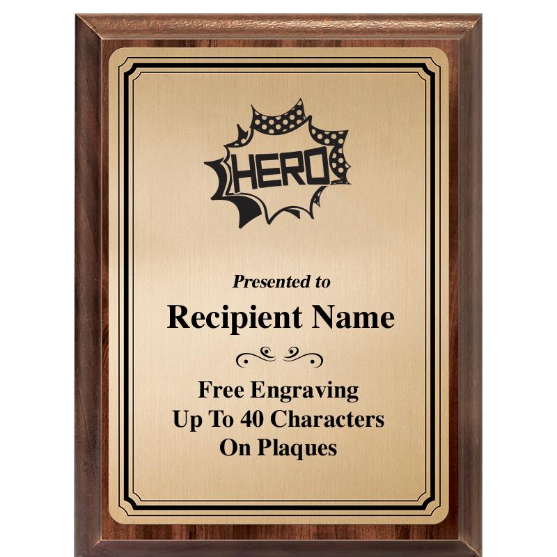 6X8 GOLD TRIO PLT WOOD PLQ