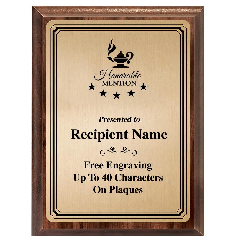 6X8 GOLD TRIO PLT WOOD PLQ