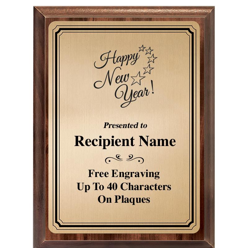 6X8 GOLD TRIO PLT WOOD PLQ