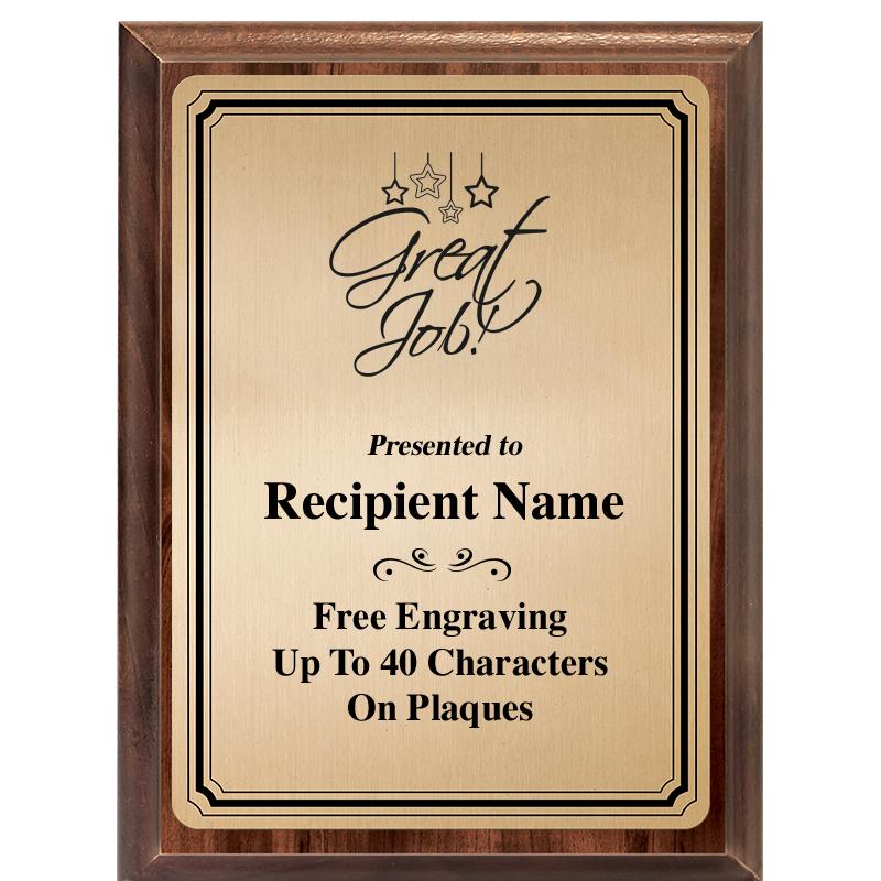 6X8 GOLD TRIO PLT WOOD PLQ