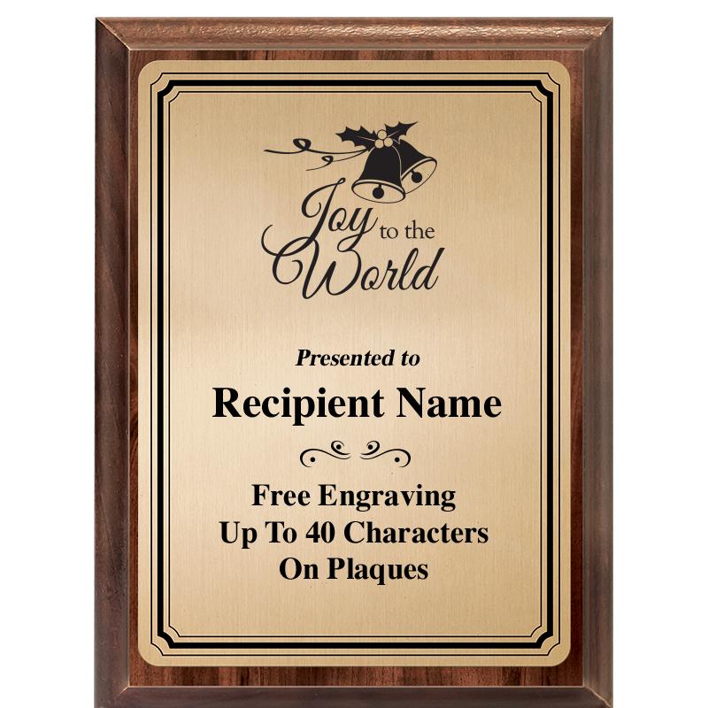 6X8 GOLD TRIO PLT WOOD PLQ