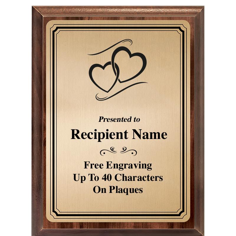 6X8 GOLD TRIO PLT WOOD PLQ