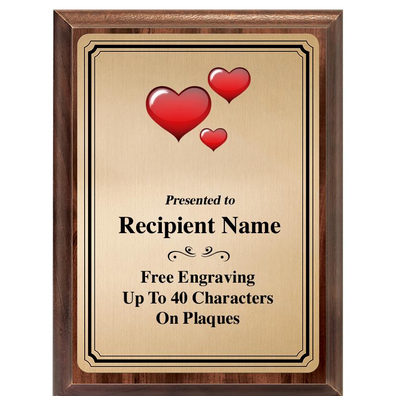 6X8 GOLD TRIO PLT WOOD PLQ