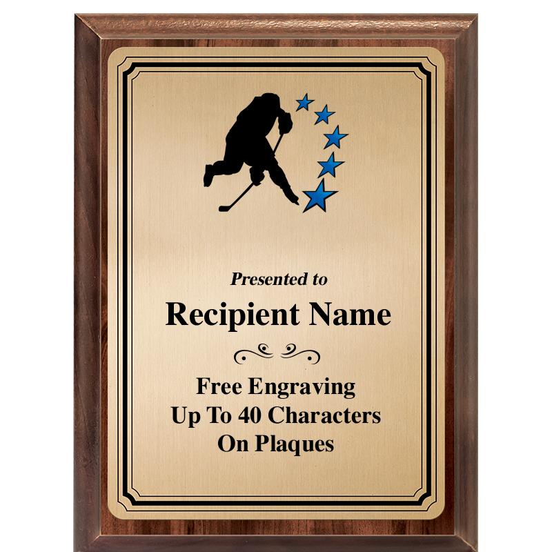 6X8 GOLD TRIO PLT WOOD PLQ