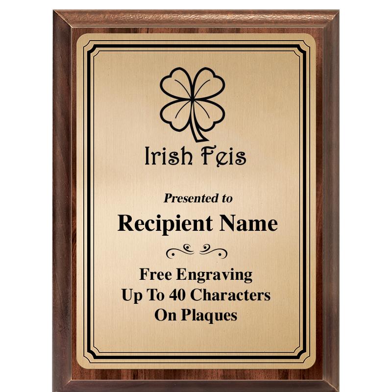 6X8 GOLD TRIO PLT WOOD PLQ