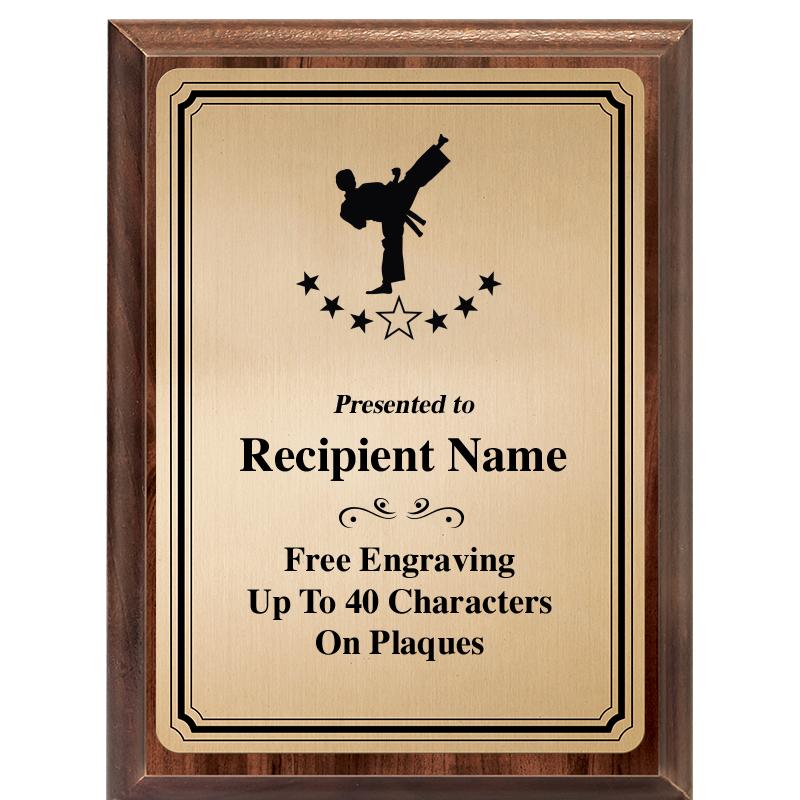 6X8 GOLD TRIO PLT WOOD PLQ