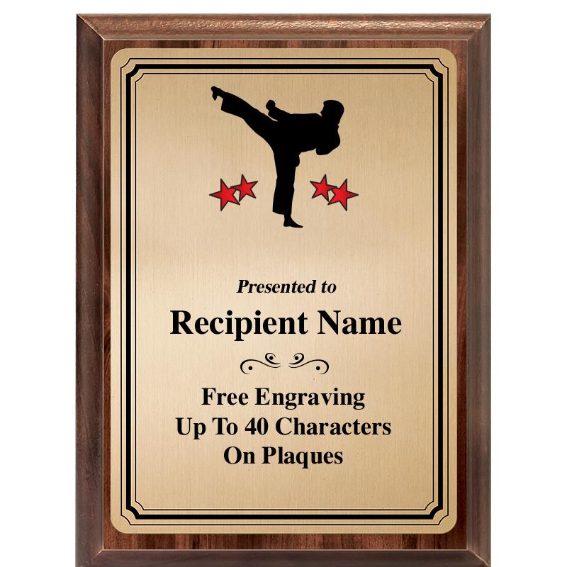 6X8 GOLD TRIO PLT WOOD PLQ