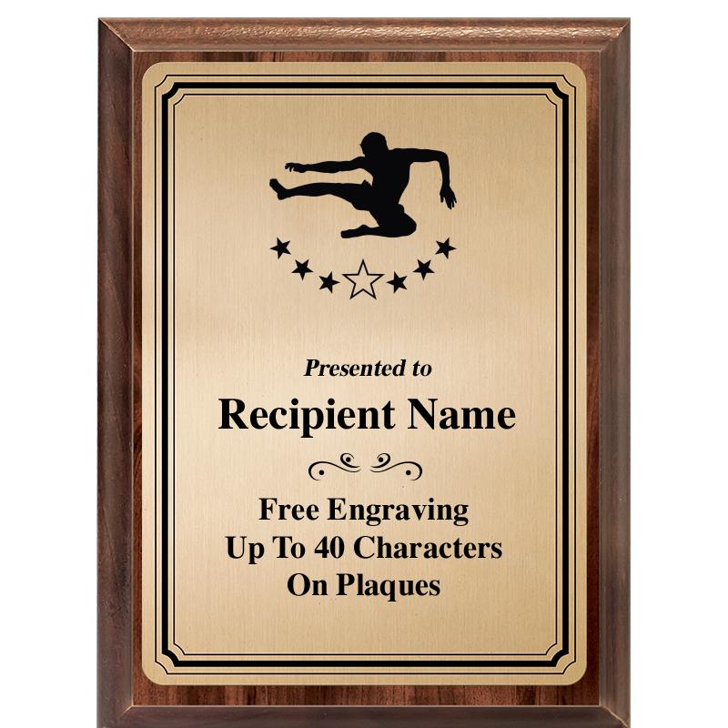 6X8 GOLD TRIO PLT WOOD PLQ