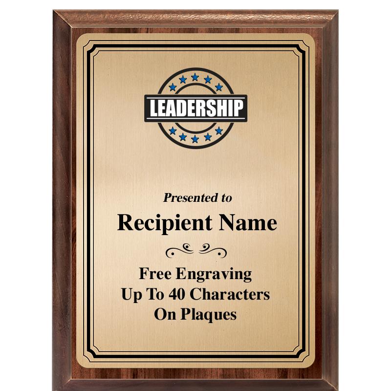 6X8 GOLD TRIO PLT WOOD PLQ