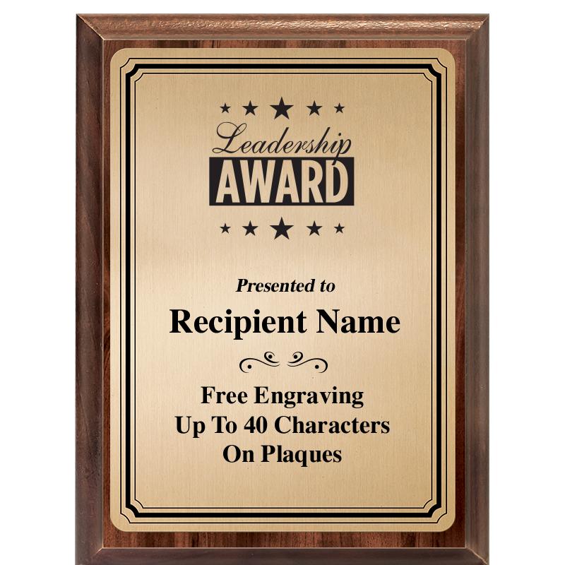 6X8 GOLD TRIO PLT WOOD PLQ