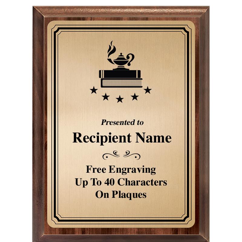 6X8 GOLD TRIO PLT WOOD PLQ