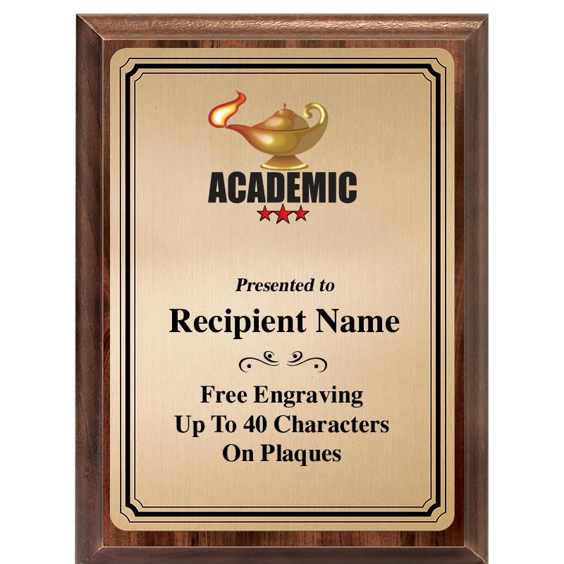 6X8 GOLD TRIO PLT WOOD PLQ