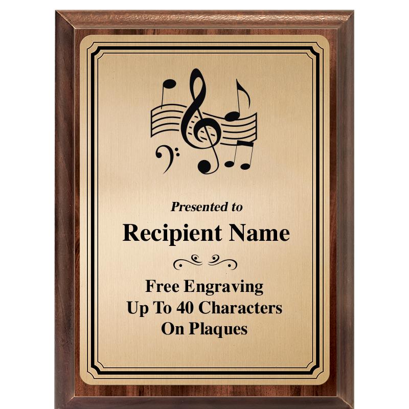 6X8 GOLD TRIO PLT WOOD PLQ