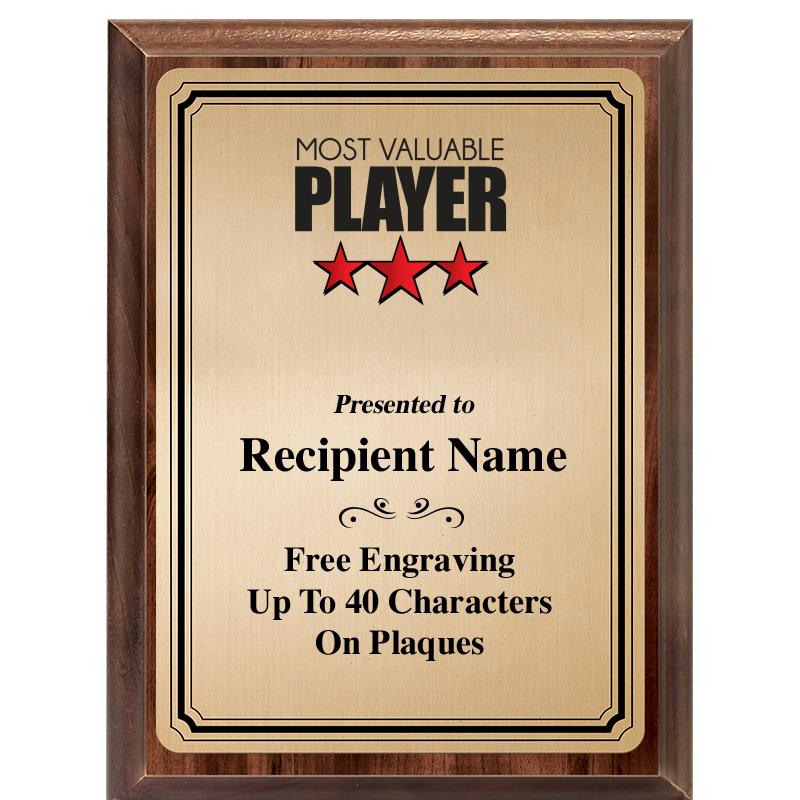 6X8 GOLD TRIO PLT WOOD PLQ