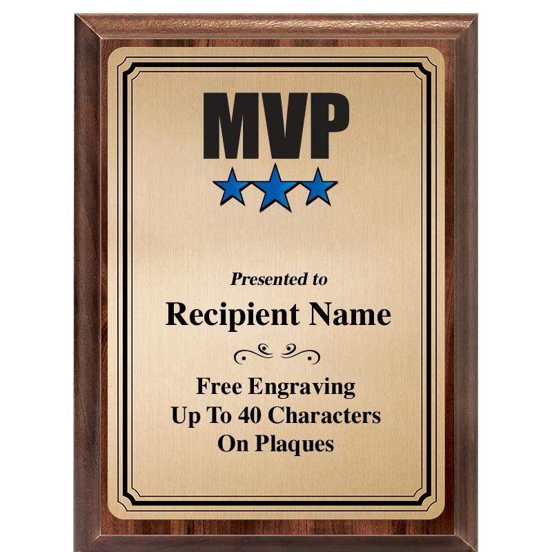 6X8 GOLD TRIO PLT WOOD PLQ