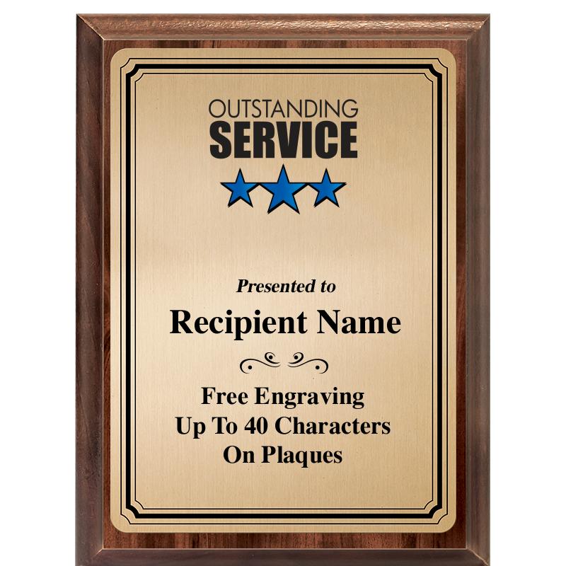 6X8 GOLD TRIO PLT WOOD PLQ