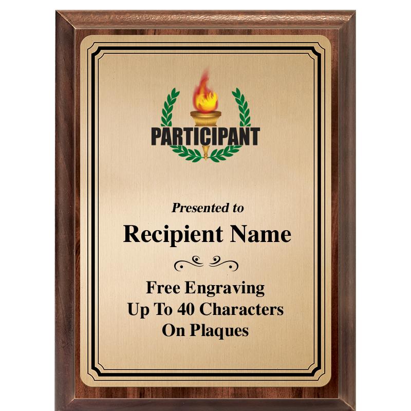 6X8 GOLD TRIO PLT WOOD PLQ