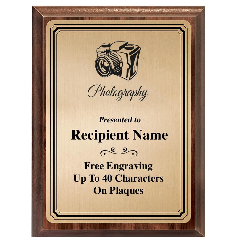 6X8 GOLD TRIO PLT WOOD PLQ